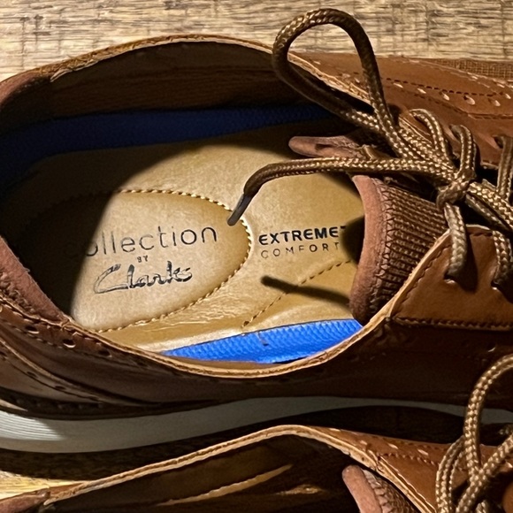 Clarks Mens Brantin Wing Brown Leather Casual Oxford Sneaker Shoes Sz 10 M - Picture 3 of 13